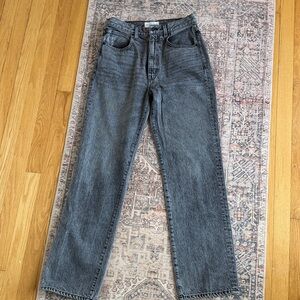 SLVRLAKE London Straight Leg Jeans After Hours Wash Black Gray Denim Size 29